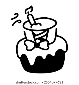 A hand drawn icon of sweet cake 
