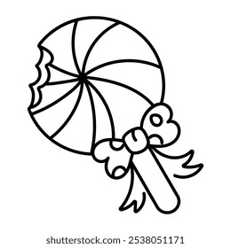 A hand drawn icon of sweet lollipop 

