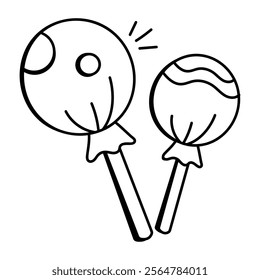 A hand drawn icon of sweet lollipops 
