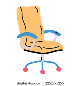 A hand drawn icon of swivel chair 