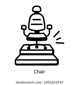 A hand drawn icon of swivel chair 