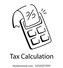 A hand drawn icon of tax calculation 

