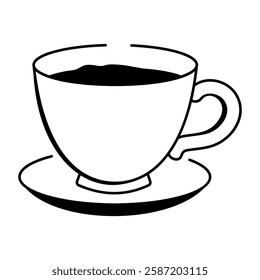 A hand drawn icon of tea cup 
