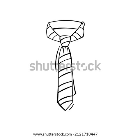 Hand drawn icon of tie in doodles style isolated on white background.