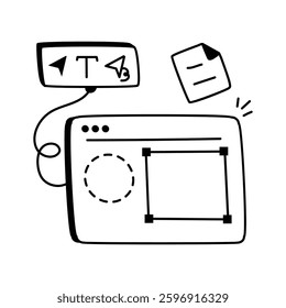 Hand drawn icon of tools for web design and development projects