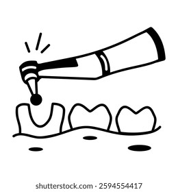 A hand drawn icon of tooth drill 

