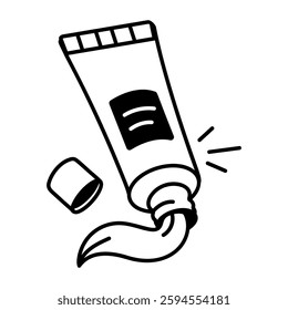 A hand drawn icon of toothpaste tube 
