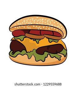 Hand drawn icon of tortilla rolls with filling