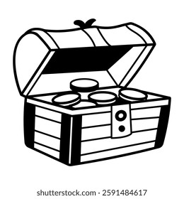 A hand drawn icon of treasure chest 

