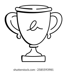 A hand drawn icon of trophy 

