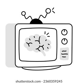 Hand drawn icon of tv 