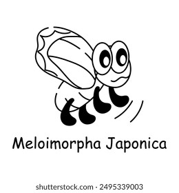 A hand drawn icon of an upset meloimorpha japonica