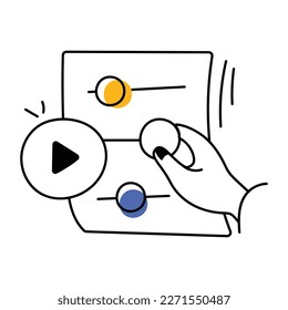 Hand drawn icon of video adjustment 