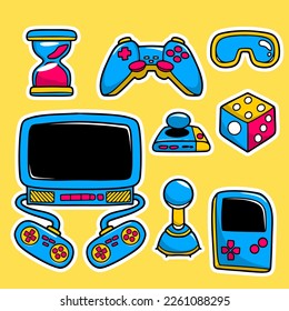 Hand Drawn Icon of Video Games. Set of Video Games Icon