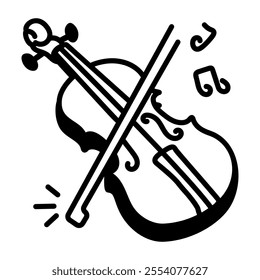 A hand drawn icon of a violin 

