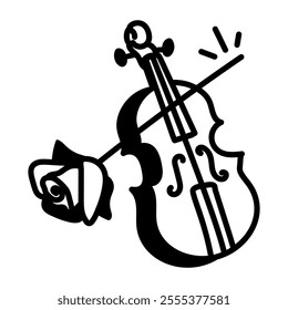 A hand drawn icon of a violin 
