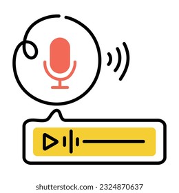 Icono dibujado a mano del mensaje de voz 