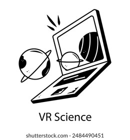 A hand drawn icon of vr science 