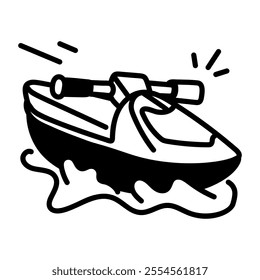 A hand drawn icon of water jet ski 

