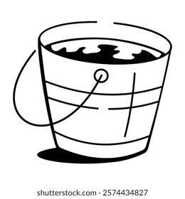 A hand drawn icon of water pail 

