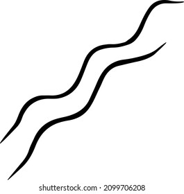 Ilustración de línea vectorial de onda de icono dibujada a mano. Elemento de diseño simple.