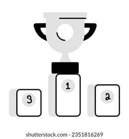 Un ícono dibujado a mano del trofeo del ganador 