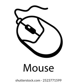 A hand drawn icon of wired mouse 