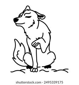 A hand drawn icon of a wolf 