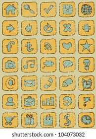 Hand drawn icons with cracks