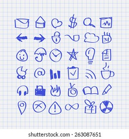 hand drawn icons on a beautifully white background, the best combination