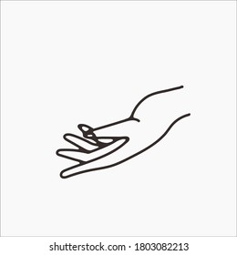 hand drawn hand icons in simple minimalistic line art style. logo elements illustrations for graphic design, logos and branding, social media icons. hand poses, pointing, holding, reaching, grasping.