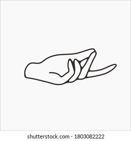 hand drawn hand icons in simple minimalistic line art style. logo elements illustrations for graphic design, logos and branding, social media icons. hand poses, pointing, holding, reaching, grasping.