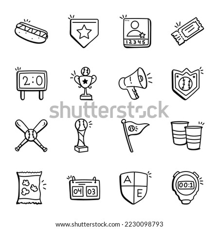 Hand Drawn Icons of Sports and Games

