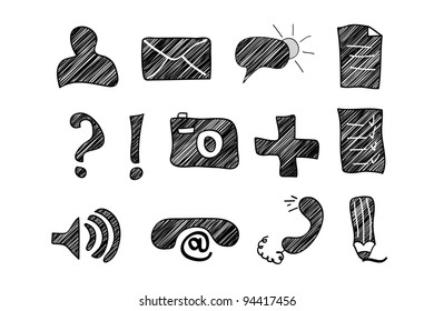 Hand drawn icons vector illustration