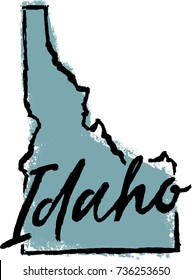 Hand Drawn Idaho State Design