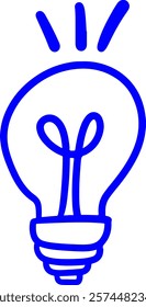 Hand drawn idea icon. Bright idea icon.