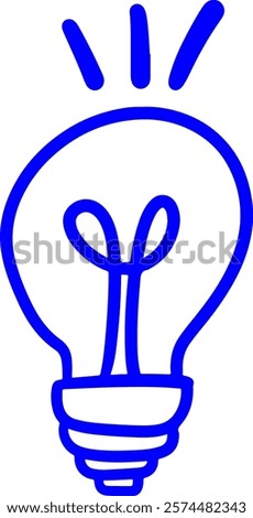 Hand drawn idea icon. Bright idea icon.