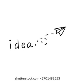 Idea dibujada a mano con diseño de icono de Vector de elemento de contorno plano de papel