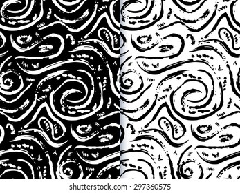 Dibujado a mano ikat batik pintado sin patrón. Ilustración vectorial para diseño tribal ikat batik. Motivo étnico ikat batik. Línea rayada. Para la invitación, ikat batik textil, ikat batik papel de embalaje.