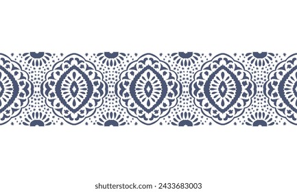 Hand drawn Ikat geometric folk ornament.Tribal ethnic vector texture, seamless pattern in Aztec style, folk embroidery, Indian, Scandinavian, Gypsy, Mexican, African rug.