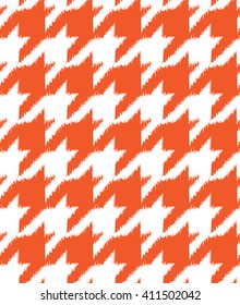 Hand drawn ikat style houndstooth seamless pattern design, repeating vector background for all web and print purposes