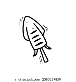 Hand Drawn Ikayaki Illustration. Doodle Vector. Isolated on White Background - EPS 10 Vector