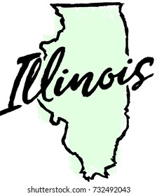 Hand Drawn Illinois State Design