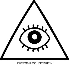 Hand Drawn Illuminati symbol illustration isolated on background