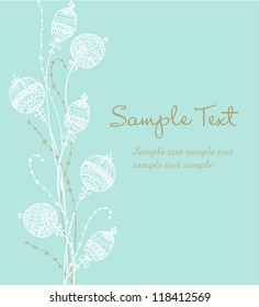 Hand drawn illustrated template for design and decoration greeting cards, invitations, covers, backgrounds. Decorative floral background with place for your text