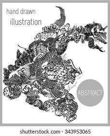 Hand drawn illustration with abstract elements. EPS 10