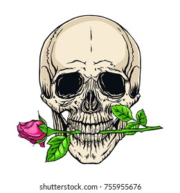 1,037 Skull rose mouth Images, Stock Photos & Vectors | Shutterstock