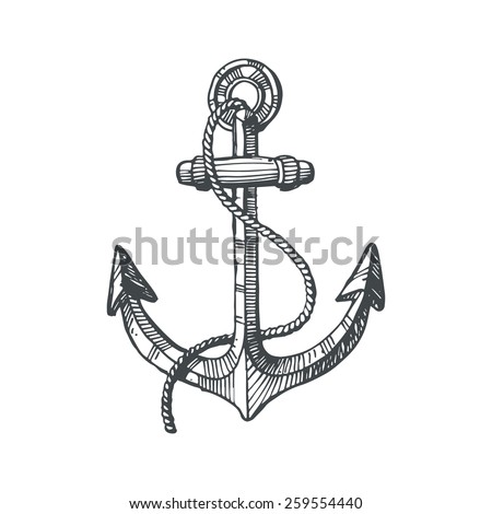 Hand drawn illustration of an anchor