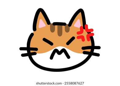 hand drawn illustration of an angry cat