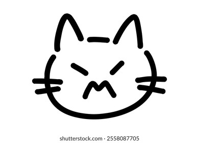 hand drawn illustration of an angry cat